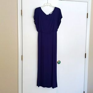 Women's M navy blue open back maxi dress